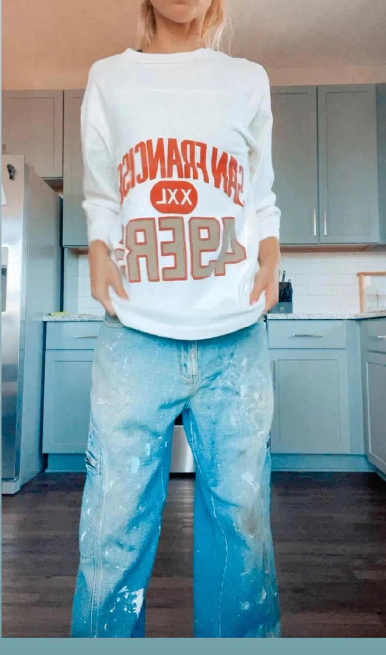 Vintage San Fransisco 49ers California Shirt Crewneck Old Football Helmet Champions Red and White... | Etsy (US)