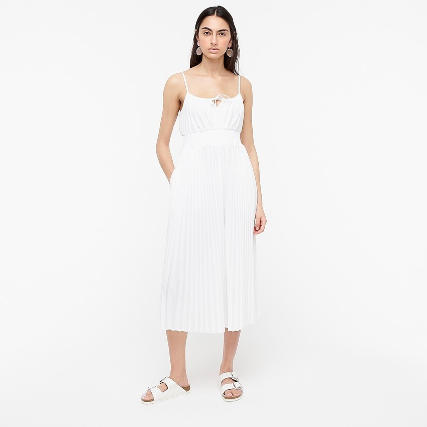 Smocked-waist pleated dress | J. Crew US