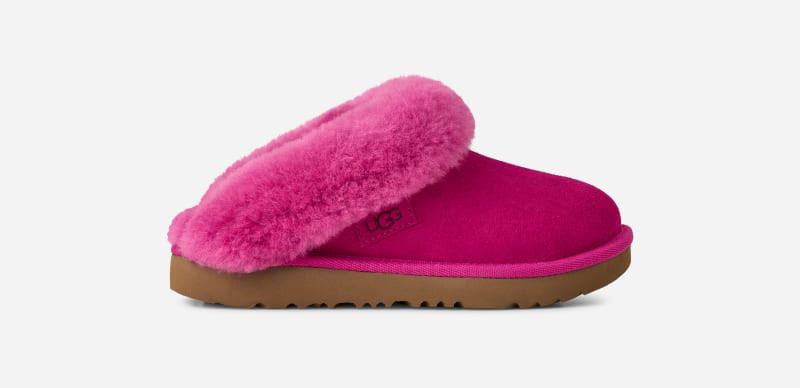UGG® Kids' ClUGG®ette Sheepskin Slippers in Dark Peony, Size 1K | UGG (US)
