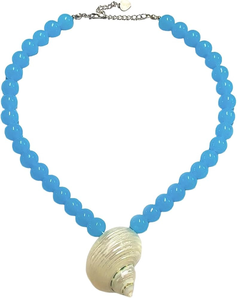 Vintage Inspired Pearls Conch Shell Pendant Necklace Lightweight Beach Earrings Jewelry For Women | Amazon (US)