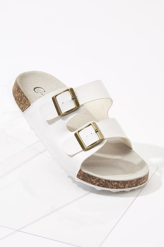 Double Buckle Footbed Sandals | Cato Fashions