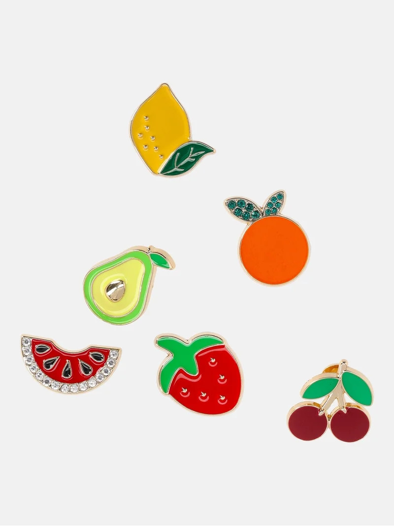 Time and Tru Women's Charm Pack for Lightweight Beach Tote Bags, Fruit | Walmart (US)