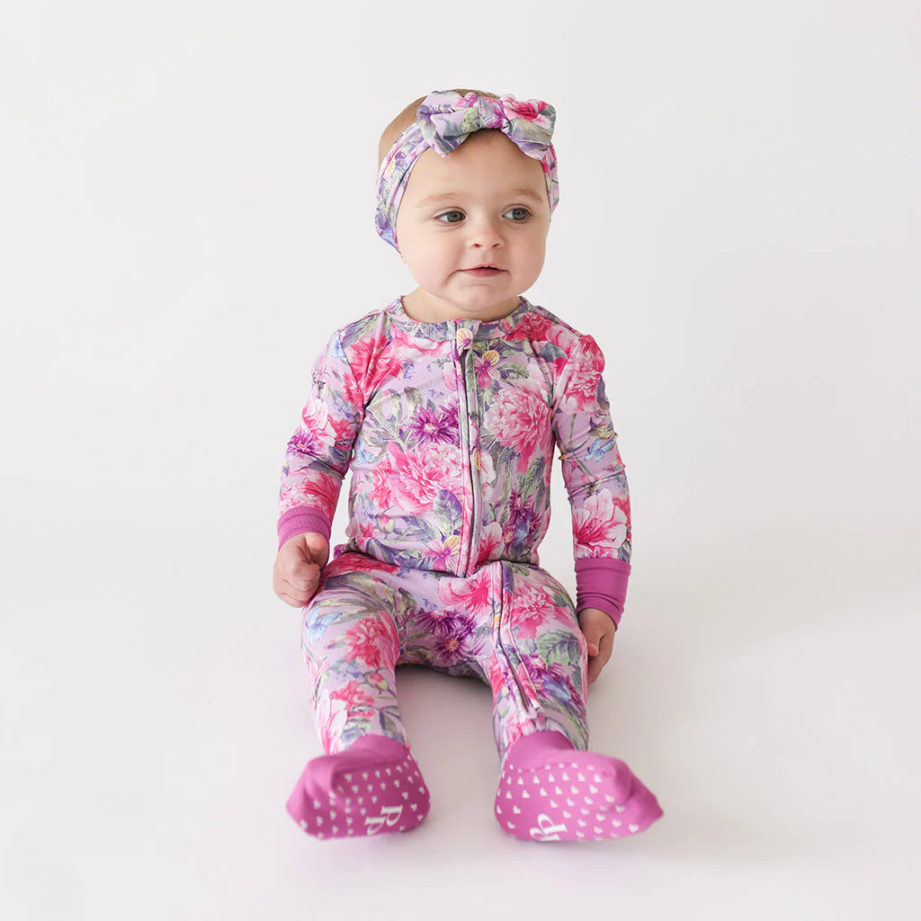 Floral Pink Baby Convertible Sleeper | Ellery | Posh Peanut