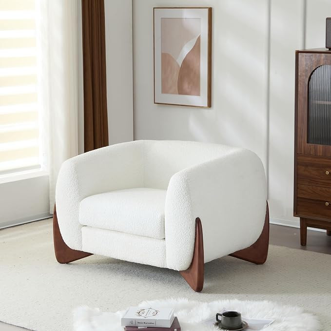 Christopher Knight Home Modern Boucle Fabric Upholstered Club Chair for Living Room, Home Office,... | Amazon (US)