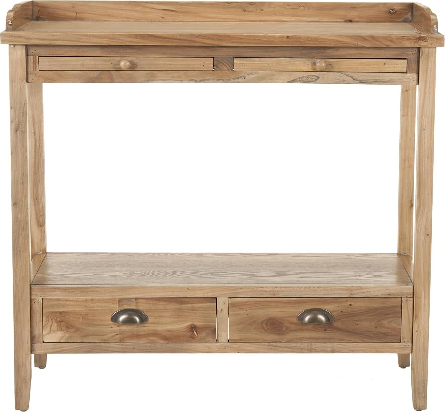 SAFAVIEH Home Collection \u2013 Peter Weathered Oak Console Table with Drawers & Shelf, Secretary... | Amazon (US)