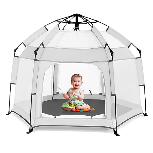Baby Playpen with Canopy, Portable Baby Beach Tent, Toddler Play Yard Indoor and Outdoor, Foldabl... | Amazon (US)