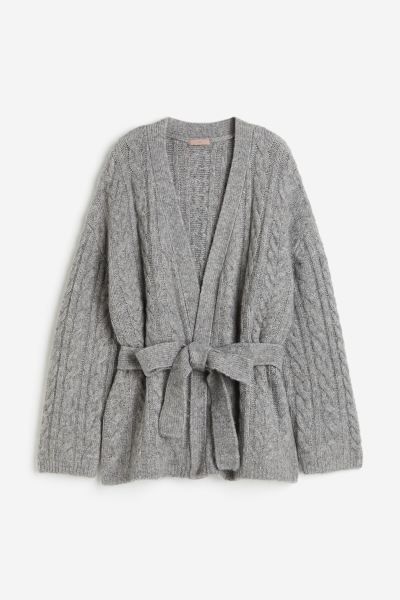 Cable-knit tie-belt cardigan | H&M (UK, MY, IN, SG, PH, TW, HK)