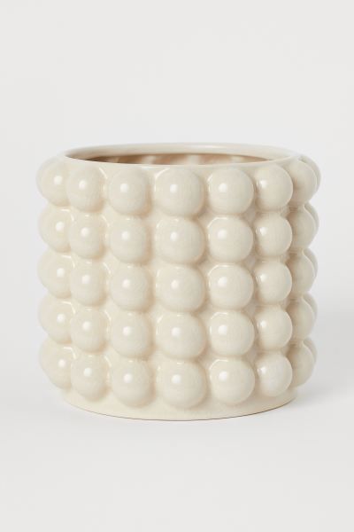 Plant pot in glazed stoneware with a bubbled finish. Inner diameter approx. 5 3/4 in., height 6 1... | H&M (US)