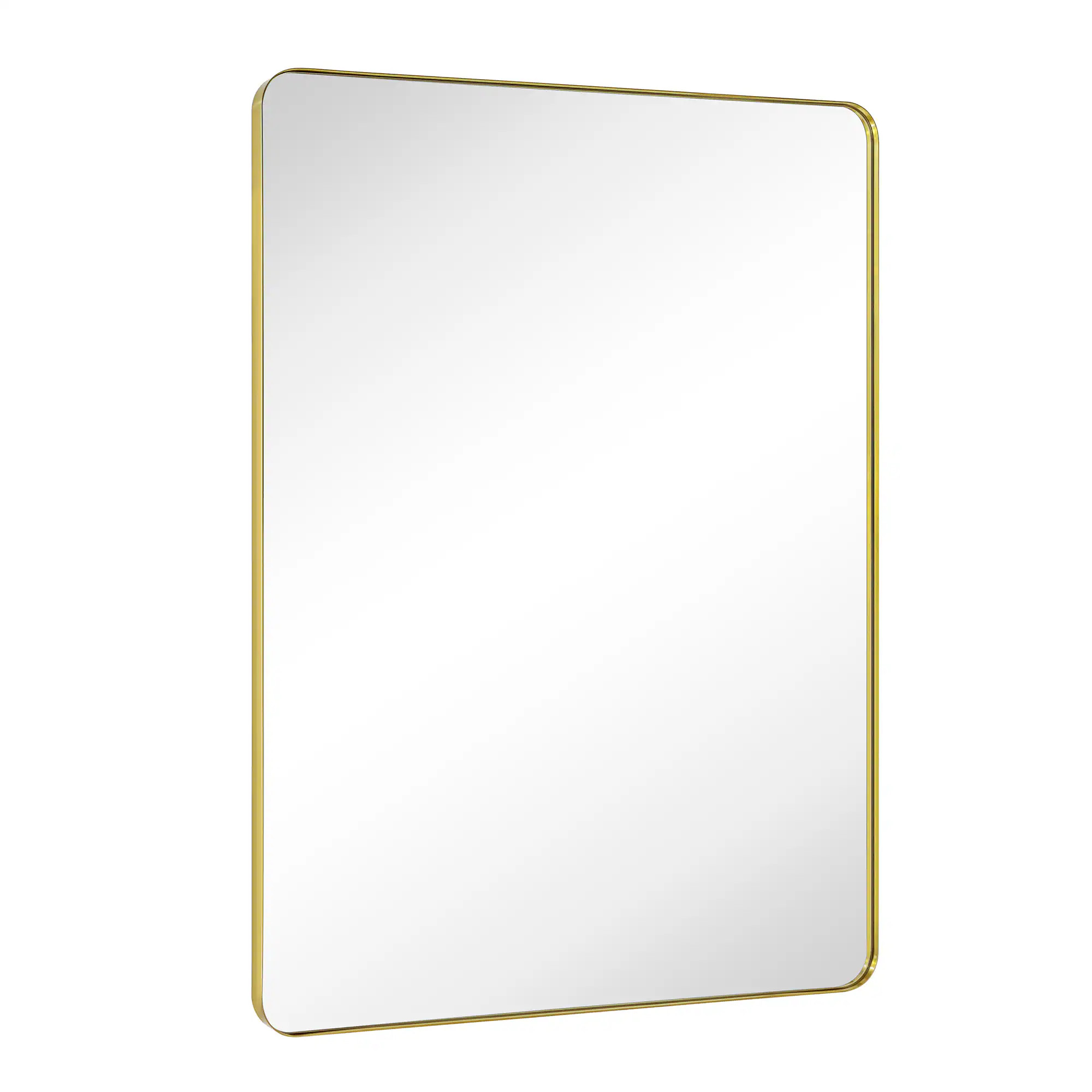 TEHOME Kengston 36-in x 48-in Framed Rectangle Bathroom Vanity Mirror ( Brushed Gold ) Stainless Steel | GC-00499 | Lowe's