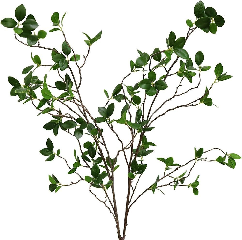 Artificial Eucalytus Green Branches Faux Ficus Twig Home Office Shop Decoration (2PCS) | Amazon (US)
