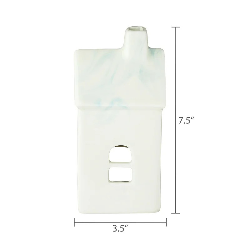 Large Ceramic House Christmas Tabletop Decoration, White, 7.5", by Holiday Time - Walmart.com | Walmart (US)