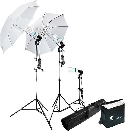 LimoStudio, LMS103, Soft Lighting Umbrella Kit, Day Light Color, 700 Watt Output Lighting with Tr... | Amazon (US)