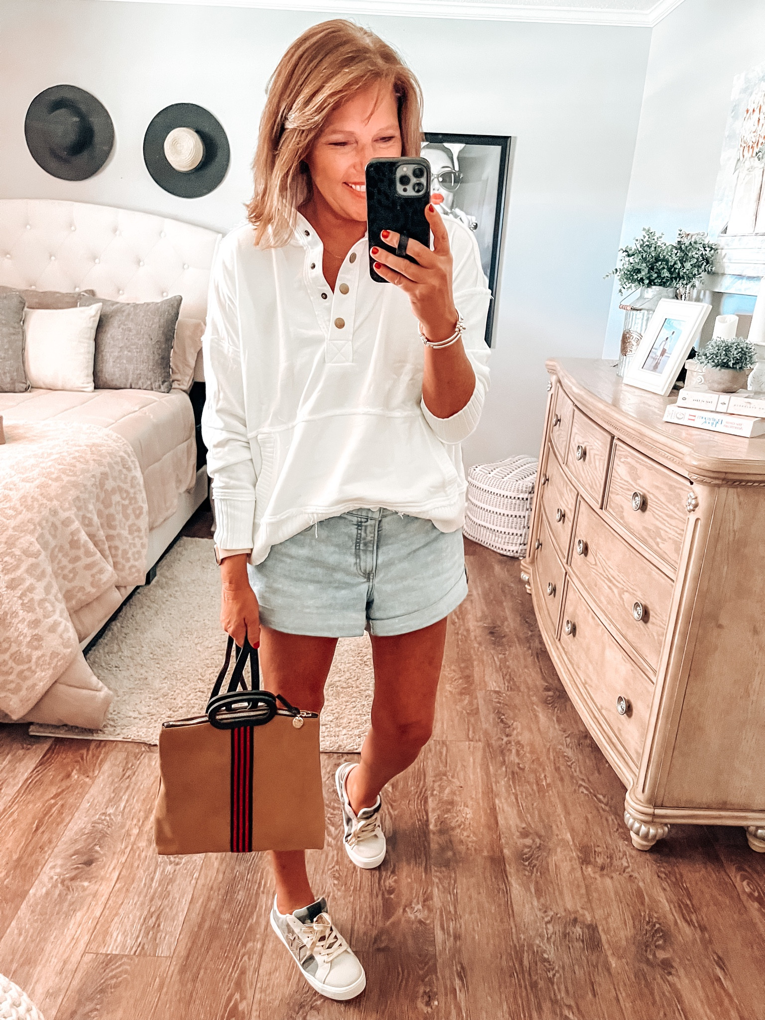 One of my favorite Henley pullovers! Fits tts, wear with shorts for a transition outfit or style with jeans, joggers or leggings. Styled with camo sneakers from Walmart and Claire V backpack 

Pullovy, sweatshirt, casual outfits, casual, comfy, fall outfit, fall trends, sale, over 40, fashion over 40, trends

#LTKsalealert #LTKunder50 #LTKshoecrush