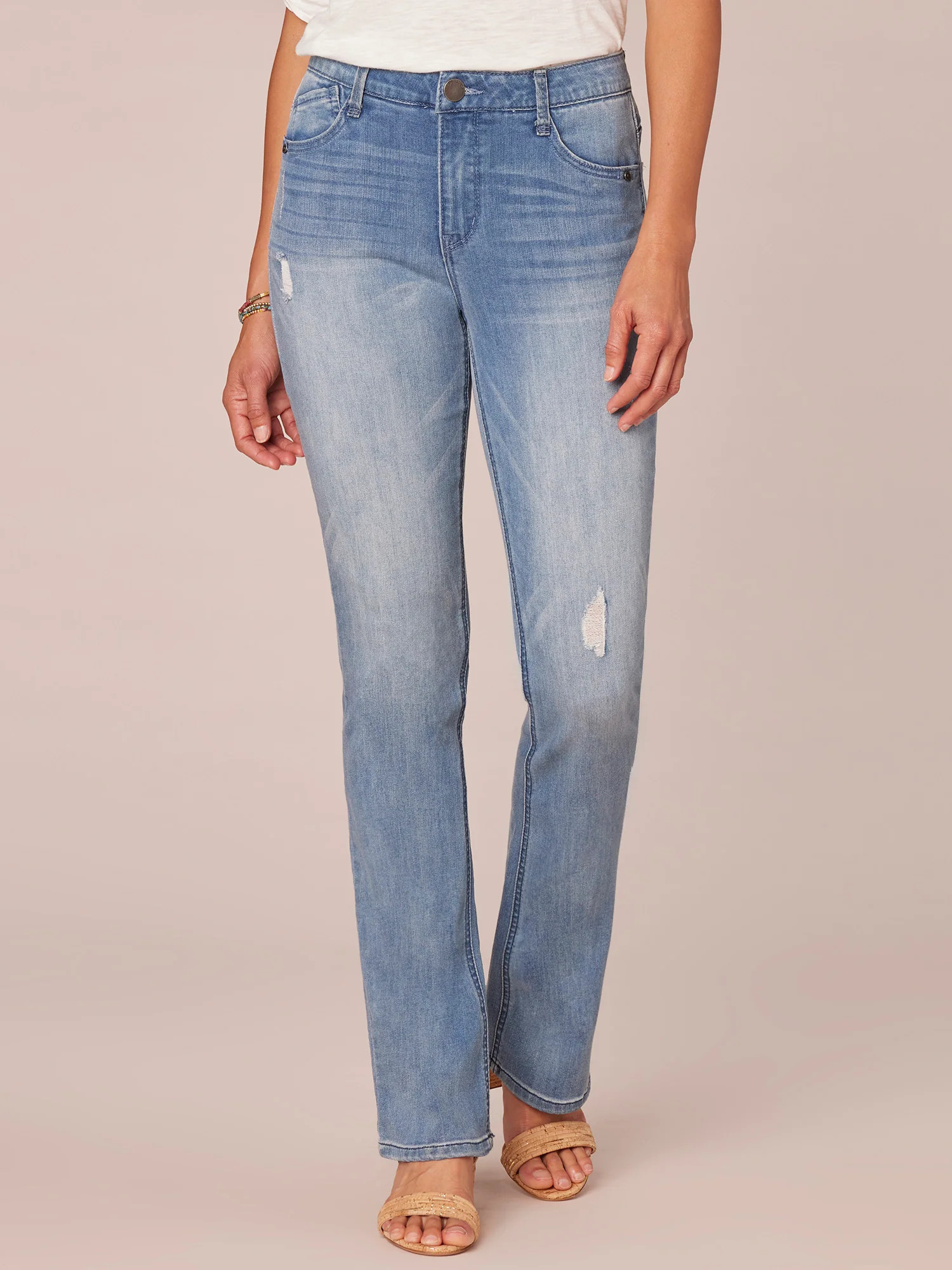 "Ab"solution High Rise Itty Bitty Boot Cut Light Blue Jeans | Democracy Clothing