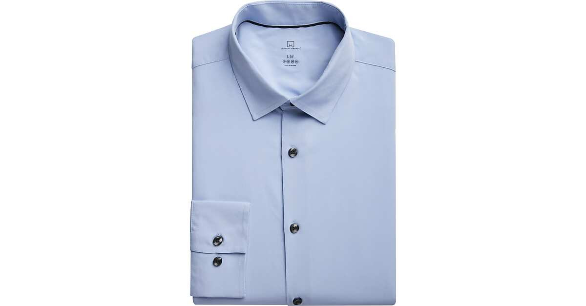 Michael Strahan Modern Fit Spread Collar Dress Shirt, Light Blue | The Men's Wearhouse