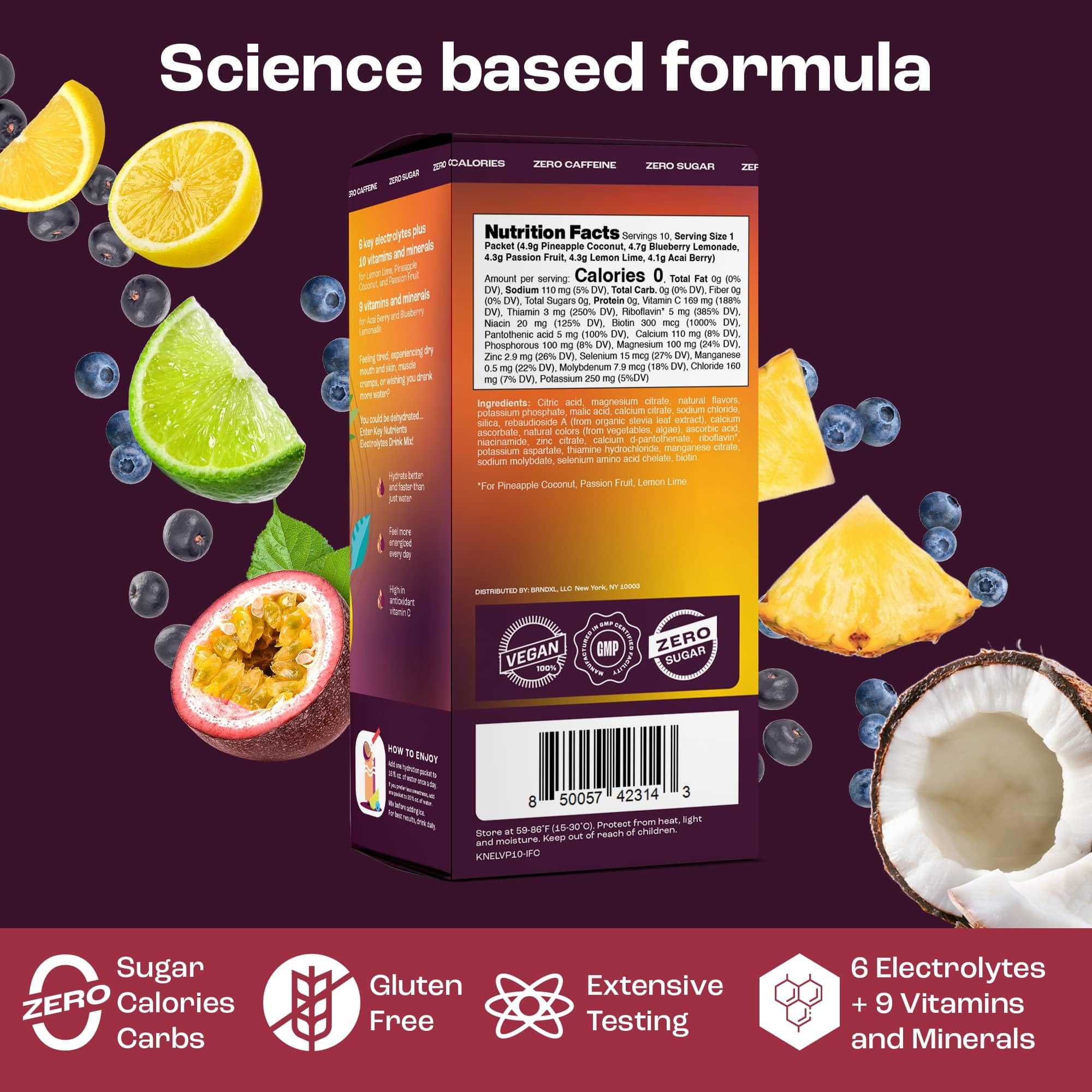 KEY NUTRIENTS Hydration Packets - 5 Delicious Flavors in Electrolytes Powder Packets No Sugar 10 ... | Amazon (US)