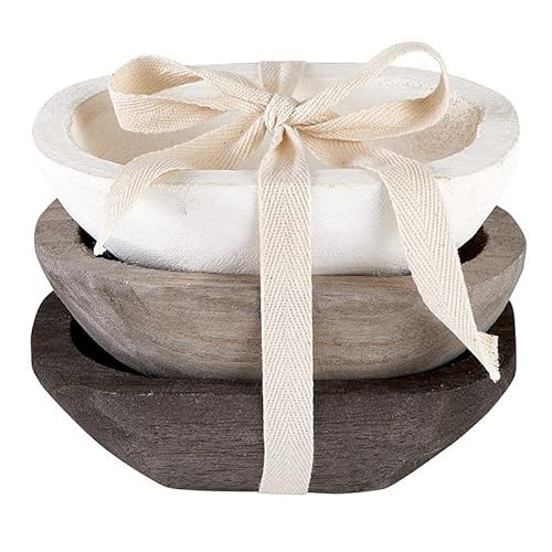 Santa Barbara Design Studio Snack Bowls Table Sugar Collection Paulownia Wood Serveware, Set of 3, Naturals | Amazon (US)
