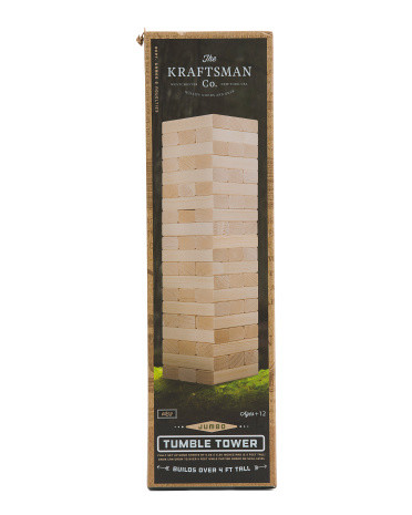 60pc Jumbo Wooden Block Tumble Tower Set | TJ Maxx