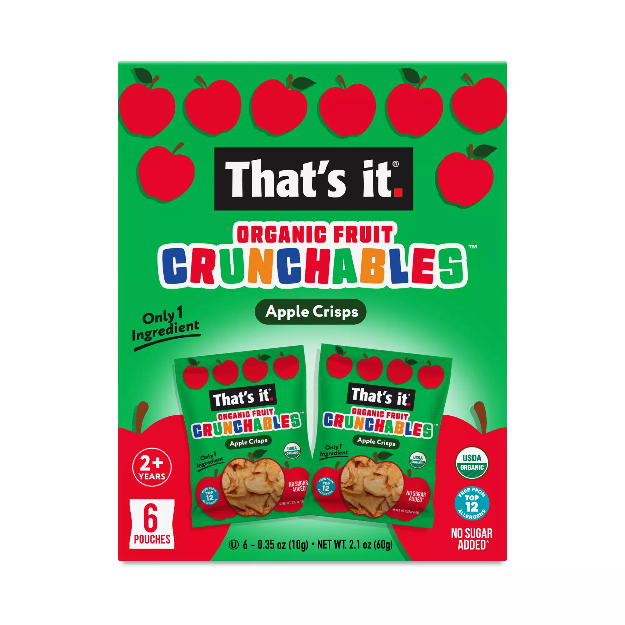 That's It Fruit Crunchables, Apple Crisps 6 count (0.35 oz each) | Thrive Market