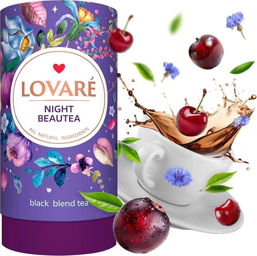 LOVARE Night Beautea Loose Leaf Tea 80 g - Made in Ukraine - Ceylon Black Tea, Cherry Berries, Co... | Amazon (US)
