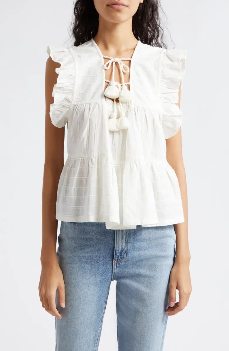 Chelsea Ruffle Cotton Blend Top | Nordstrom