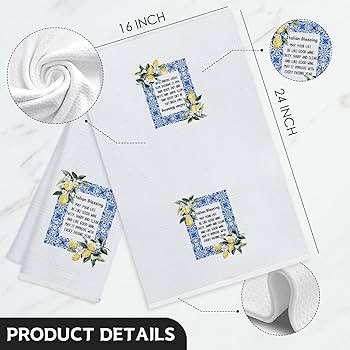 Italian Blessing Kitchen Towels, Italian Kitchen Decor, Italian Lemon Housewarming Gifts for Wome... | Amazon (US)