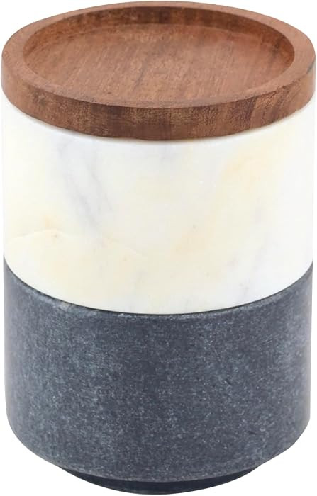 Cruiser's Cach\u00e9 Marble Salt Cellar Stacking 2 Piece Set, White & Gray | Amazon (US)