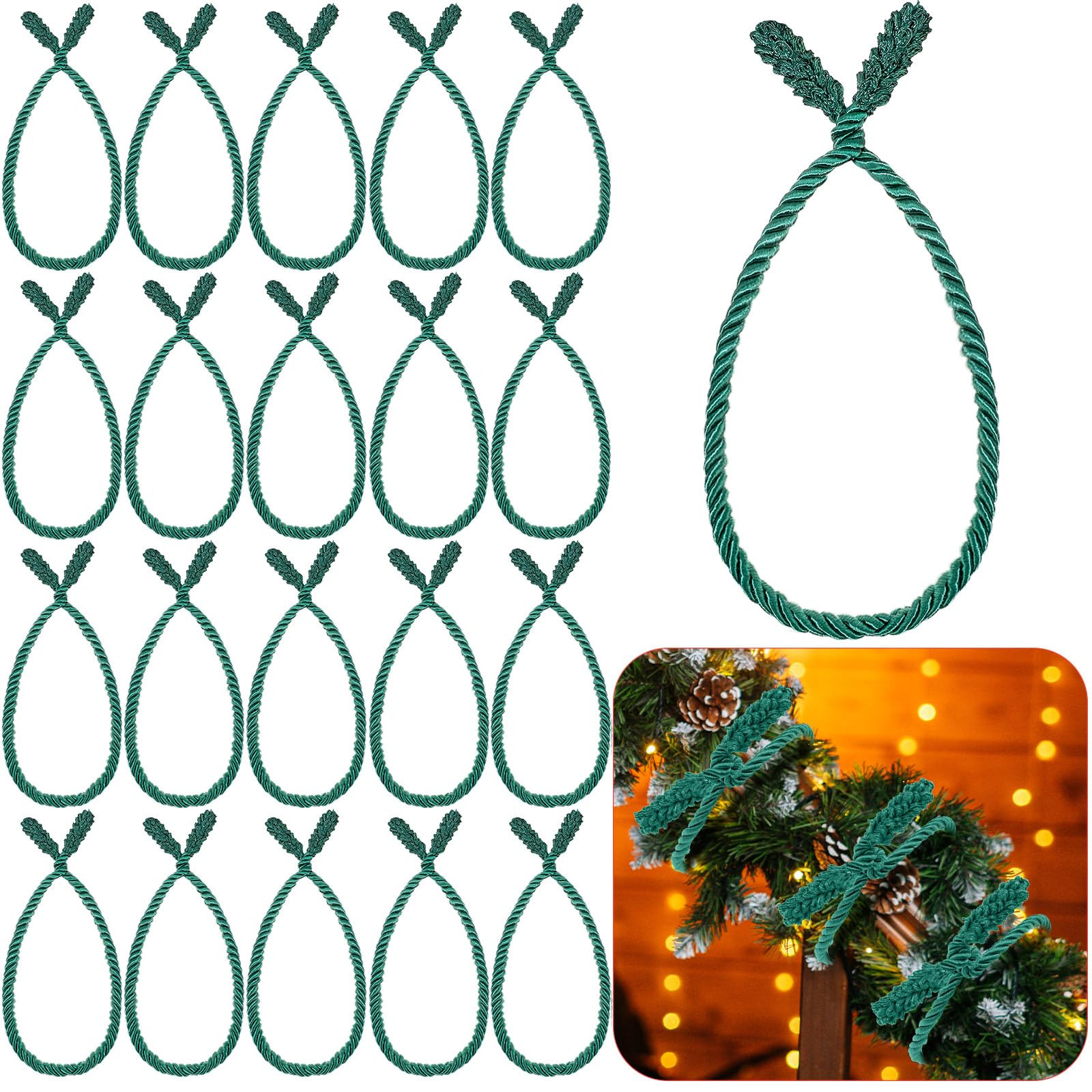 Zhengmy 20 Pcs 25 Inch Extra Long Christmas Garland Ties Christmas Decorative Twist Ties for Bani... | Amazon (US)