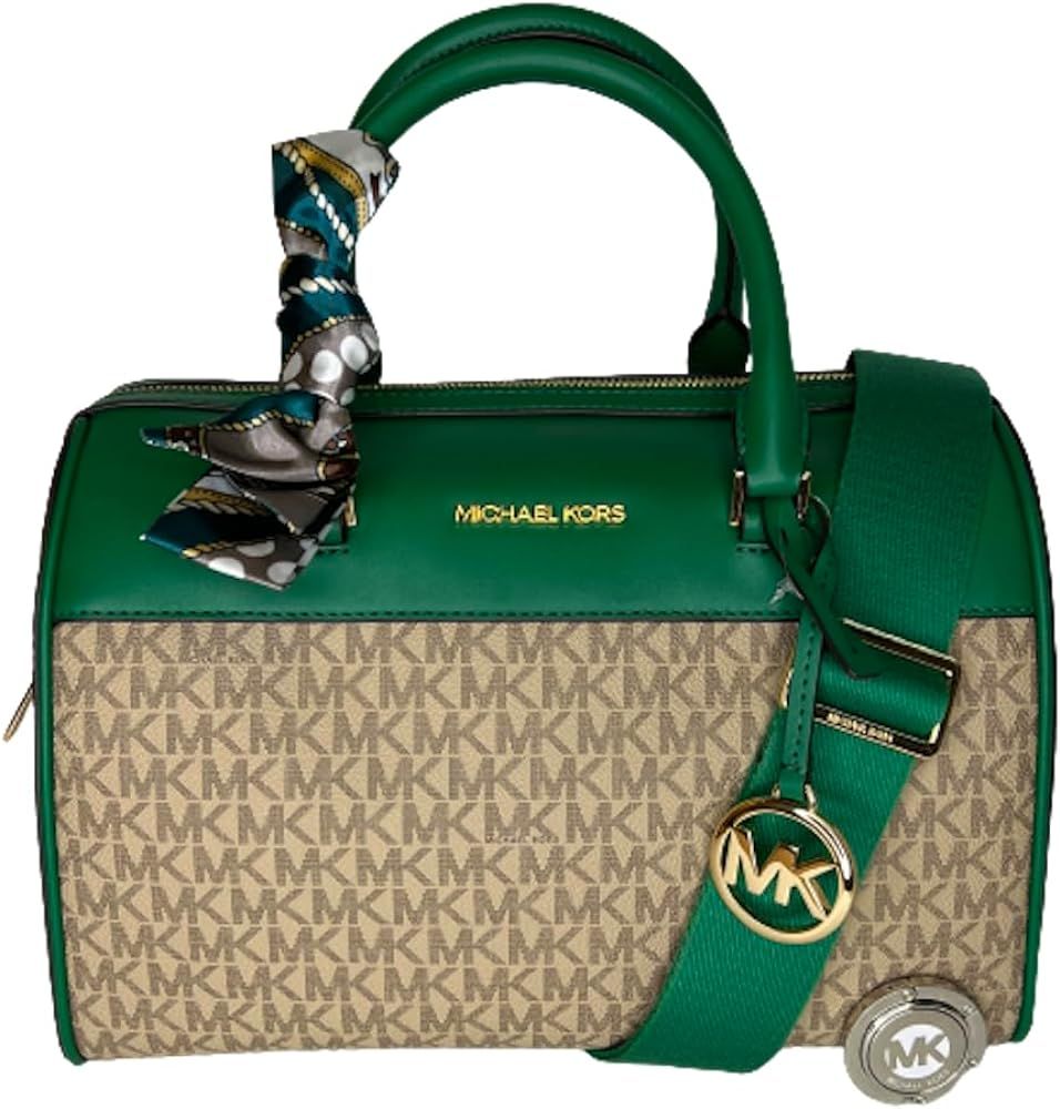Michael Kors Travel MD Duffle Bag bundled with Michael Kors Purse Hook and Skinny Scarf (Palmetto... | Amazon (US)