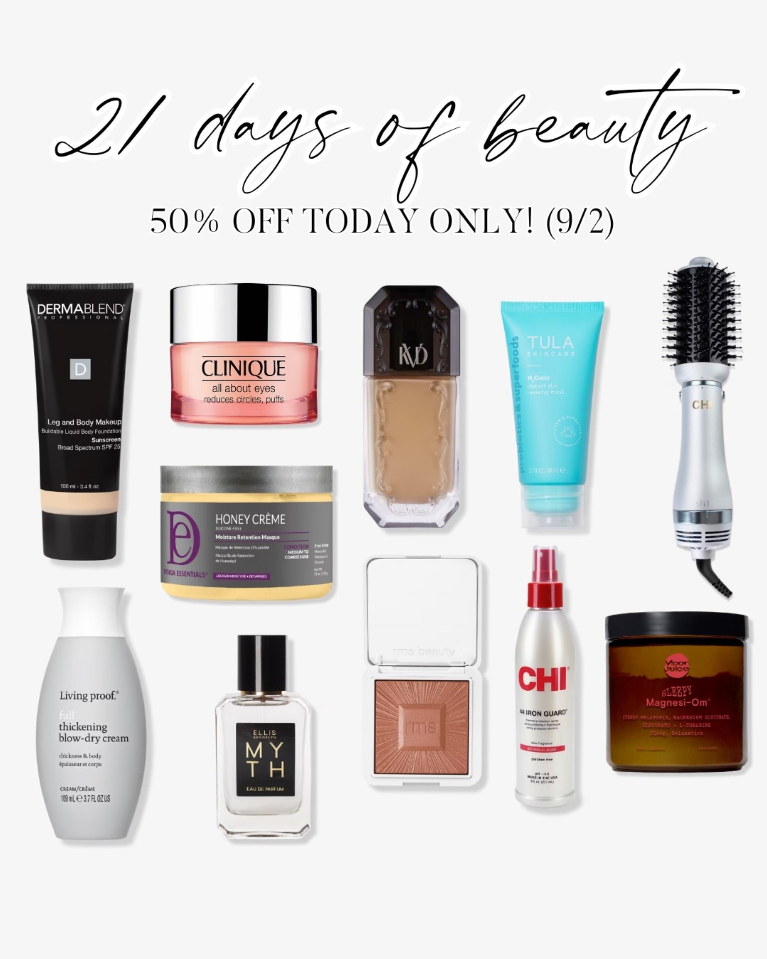 Ulta 21 days of beauty - these products are 50% off today only! 9/2

#LTKSaleAlert #LTKBeauty