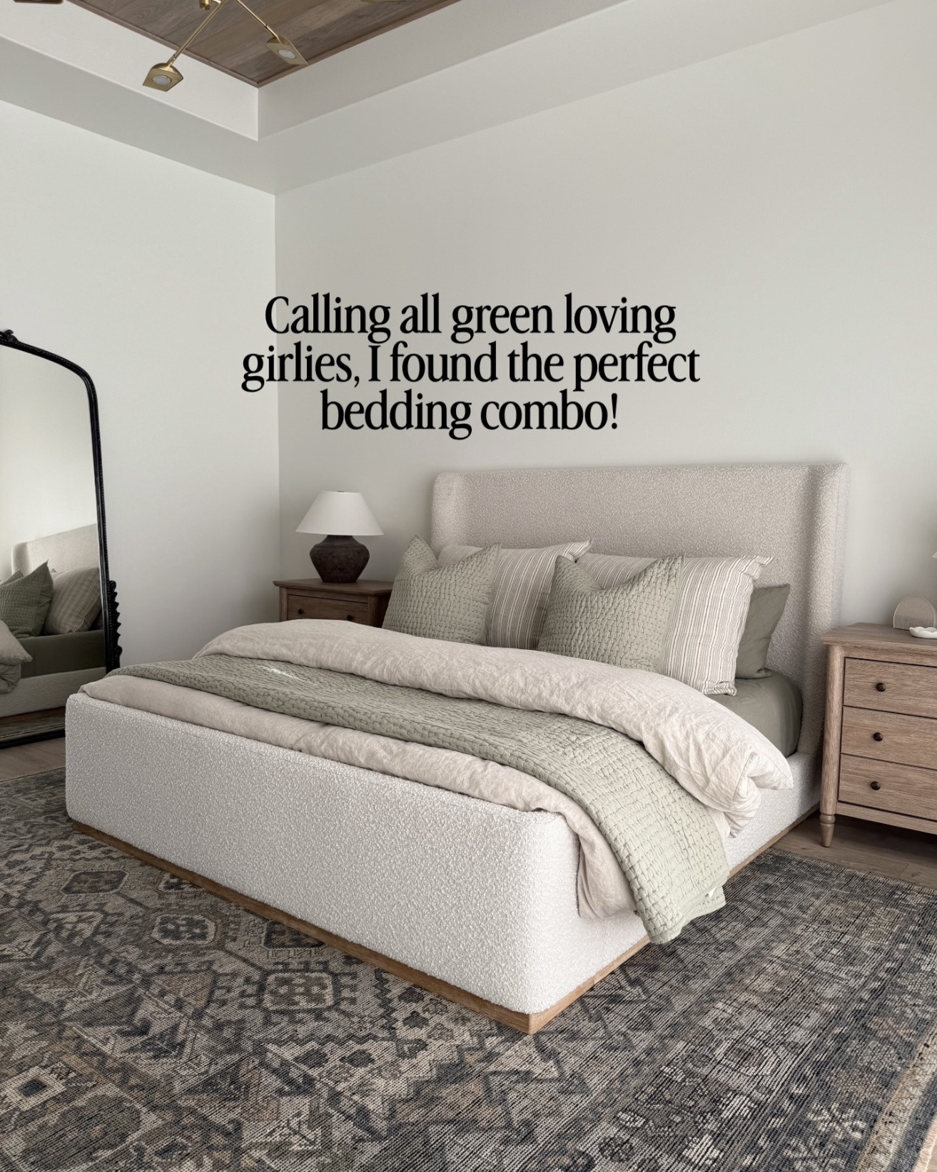 The perfect combo of green and neutral! I love this subtle and calming look, add an extra throw at the end for more texture and layers. Sheets are willowleaf and duvet is natural chambray. 

#beddingideas #greenbedding #bedroomgoals

#LTKHome