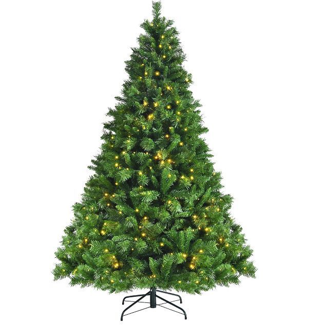 7ft Pre-Lit Artificial Hinged Christmas Tree w/8 Modes LED Lights and Foot Pedal | Target