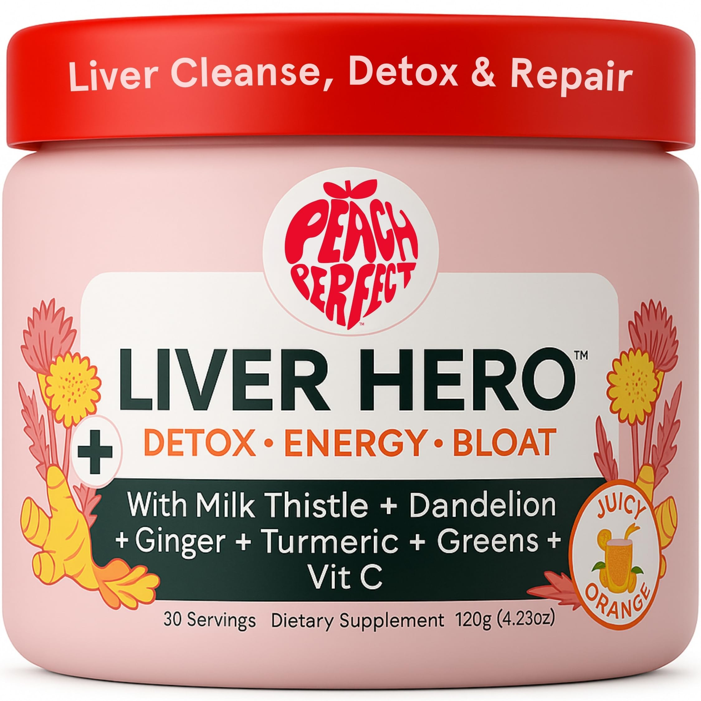 Peach Perfect Liver Hero – Premium Liver Detox and Bloat Support Powder for Women | Milk Thistl... | Amazon (US)