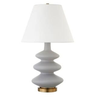 Carleta 26.5 in. Cool Gray Triple Gourd Table Lamp | The Home Depot