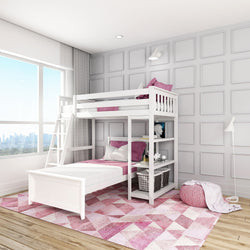 Twin Over Twin L-Shaped Bunk Bed With Bookcase | max & lily