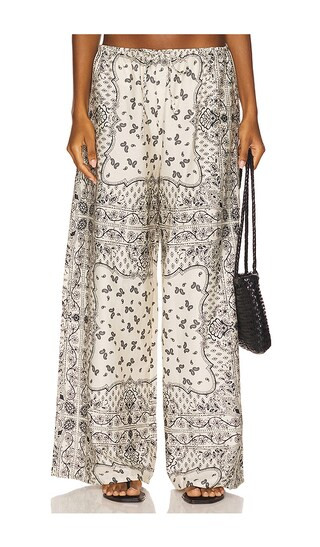 Drawstring Wide Leg Pant in Ivy Bandana | Revolve Clothing (Global)