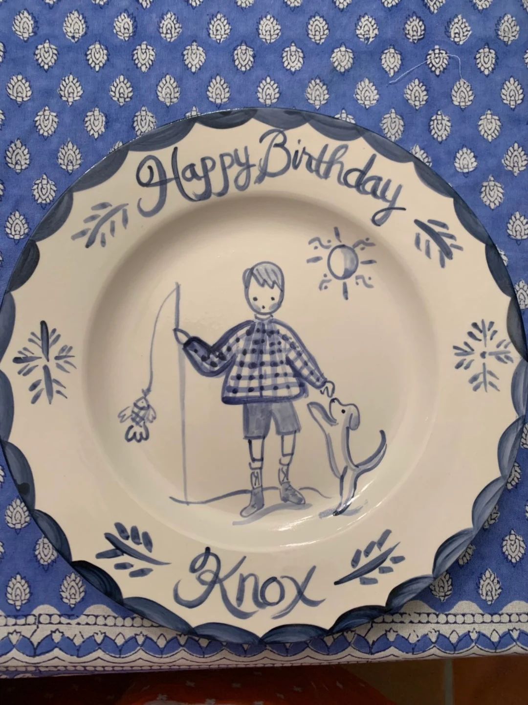 Birthday Plate Blue/white generic - Etsy | Etsy (US)