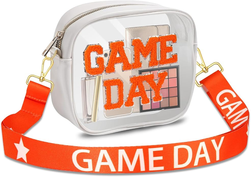 Game Day Clear Bag for Stadium Events with Letter Patches Stadium Approved Clear Crossbody Purse ... | Amazon (US)