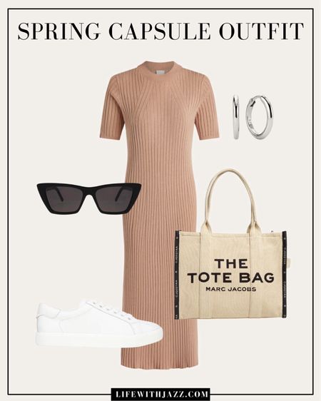 Spring outfit inspo styling a sweater dress casually 🤍

- linked to other bump- friendly dresses 

Spring / summer / casual / sweater dress / maxi dress / midi dress / sneakers / tote bag / sunglasses / silver hoops 

#LTKbump #LTKSeasonal #LTKstyletip