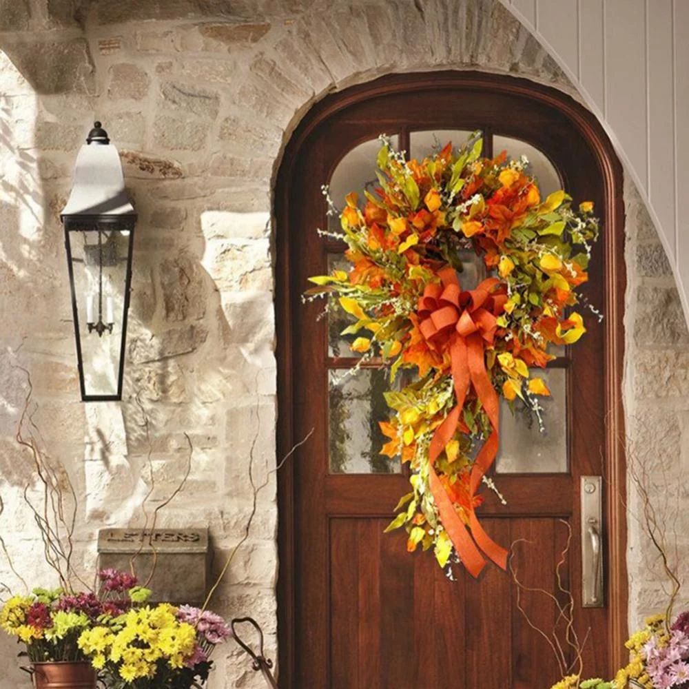 ZenBath 23 Inch Artificial Autumn Fall Wreath Fall Door Wreaths Autumn Wreath Fall Wreaths Farmho... | Walmart (US)