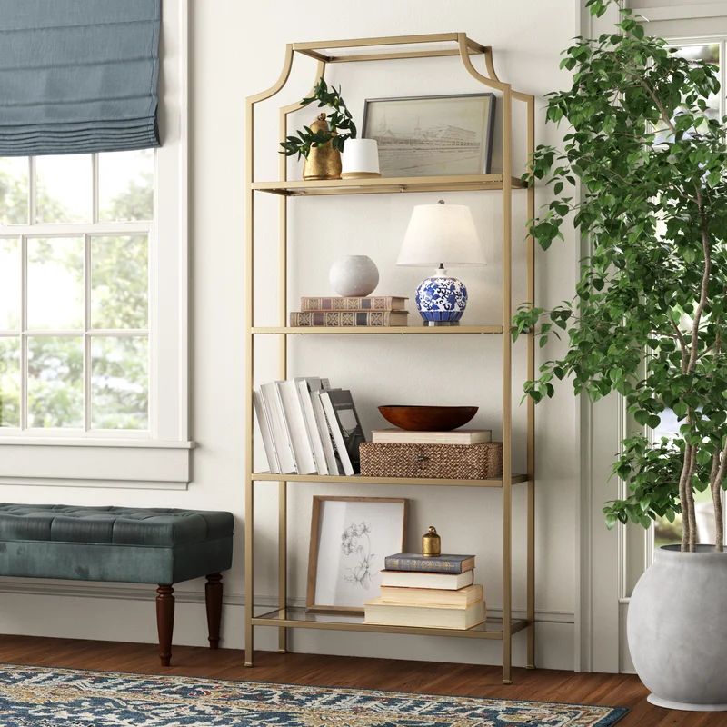 Otha 80.5" H x 36" W Metal Etagere Bookcase | Wayfair Professional