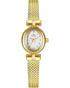 Womens Fashion Small Gold Oval Quartz Watches Vintage Leather Band Waterproof Luxury Casual Ladie... | Amazon (US)