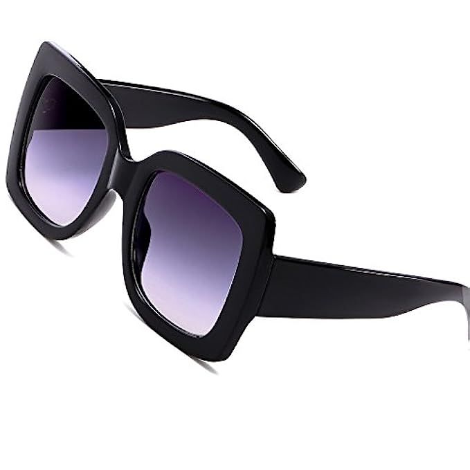 Eyerno Oversized Square Sunglasses for Women Fashion Designer Shades | Amazon (US)