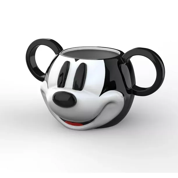 Zak Designs Ceramic Modern Mug Disney Mickey Mouse 15 oz Capacity Coffee  Cup, Set of 2