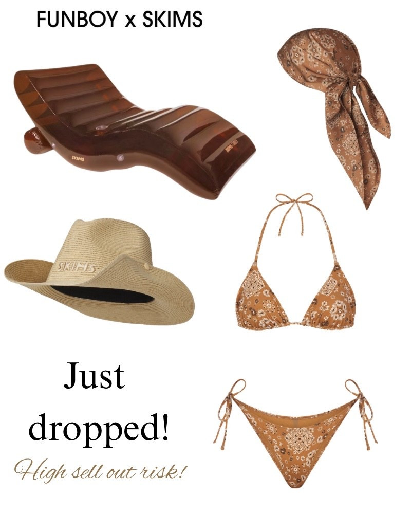 Skims x funboy collaboration just dropped, pool, floats, bikini, handkerchief, straw, hat, beach, pool, summer, spring, vacation, resort, Kim Kardashian.

#LTKSwim #LTKootd #LTKSeasonal