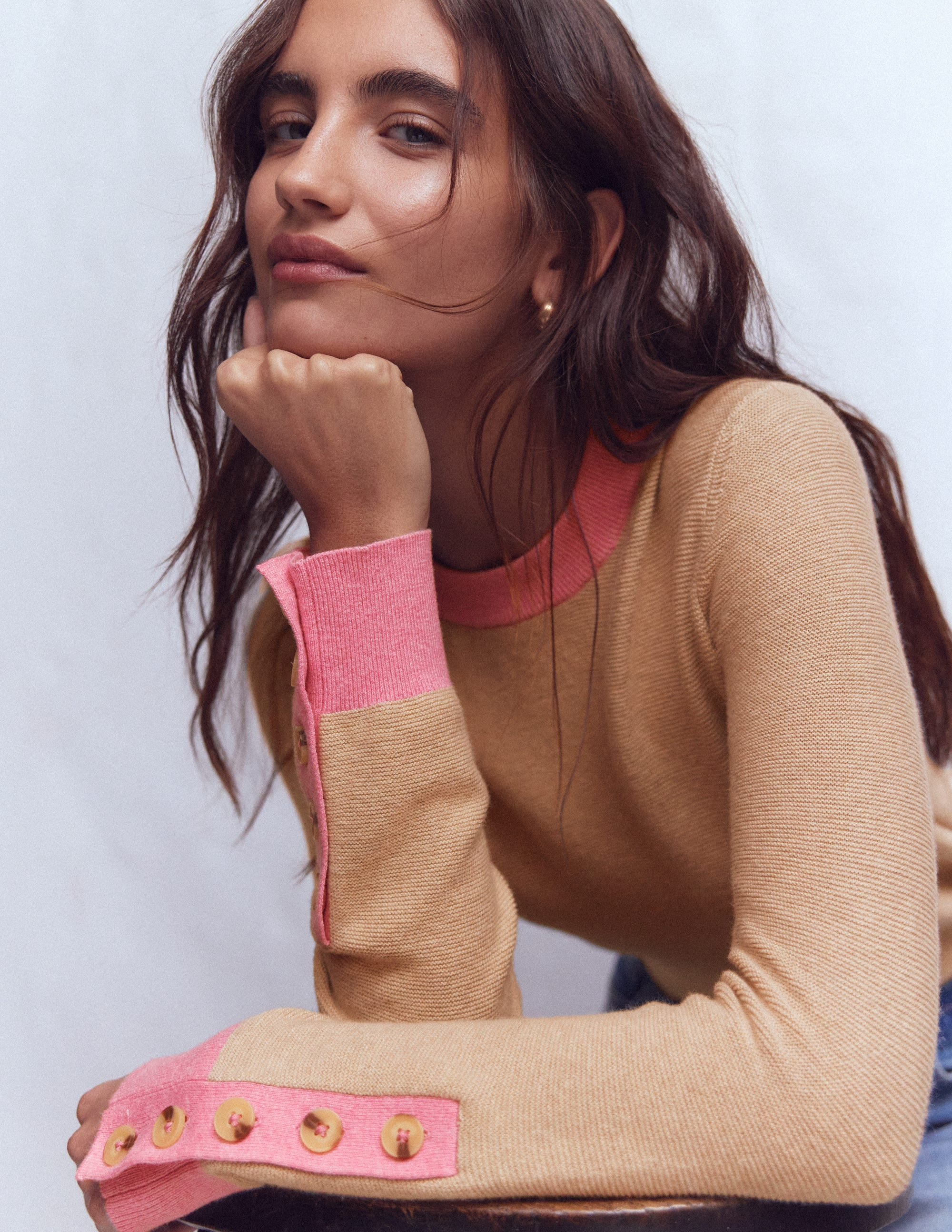 Grace Colour Block Sweater-Vellum | Boden (US)