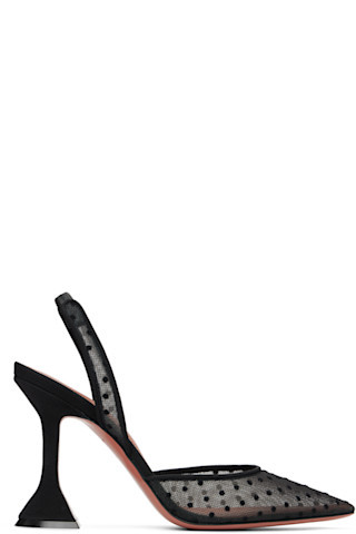 Black Holli 95 Lace Sling Heels | SSENSE