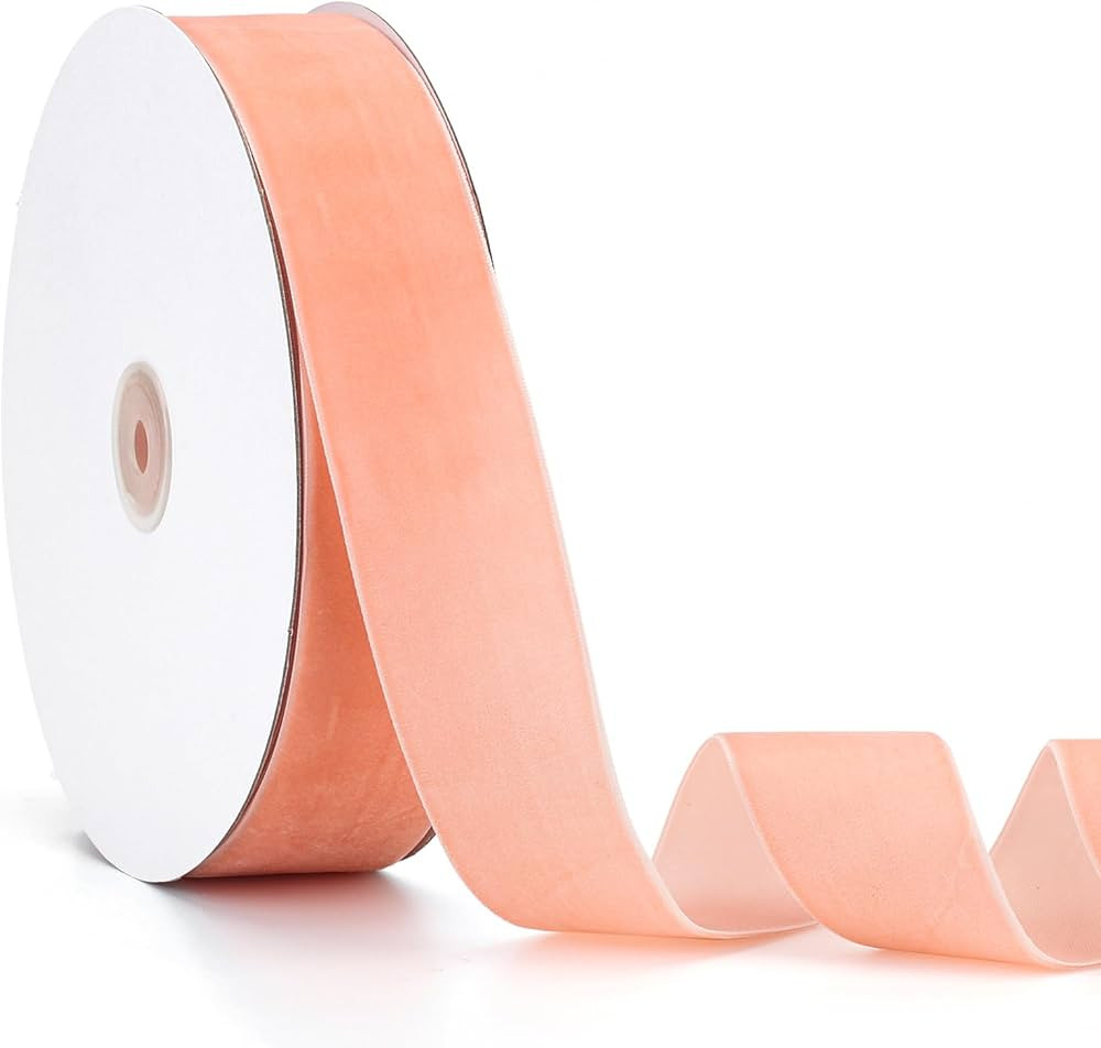 Velvet Ribbon Peach,1-1/2 Inch x 20Yd,Perfect for Christmas Gift Wrapping,Floral Bouquets,Home De... | Amazon (US)