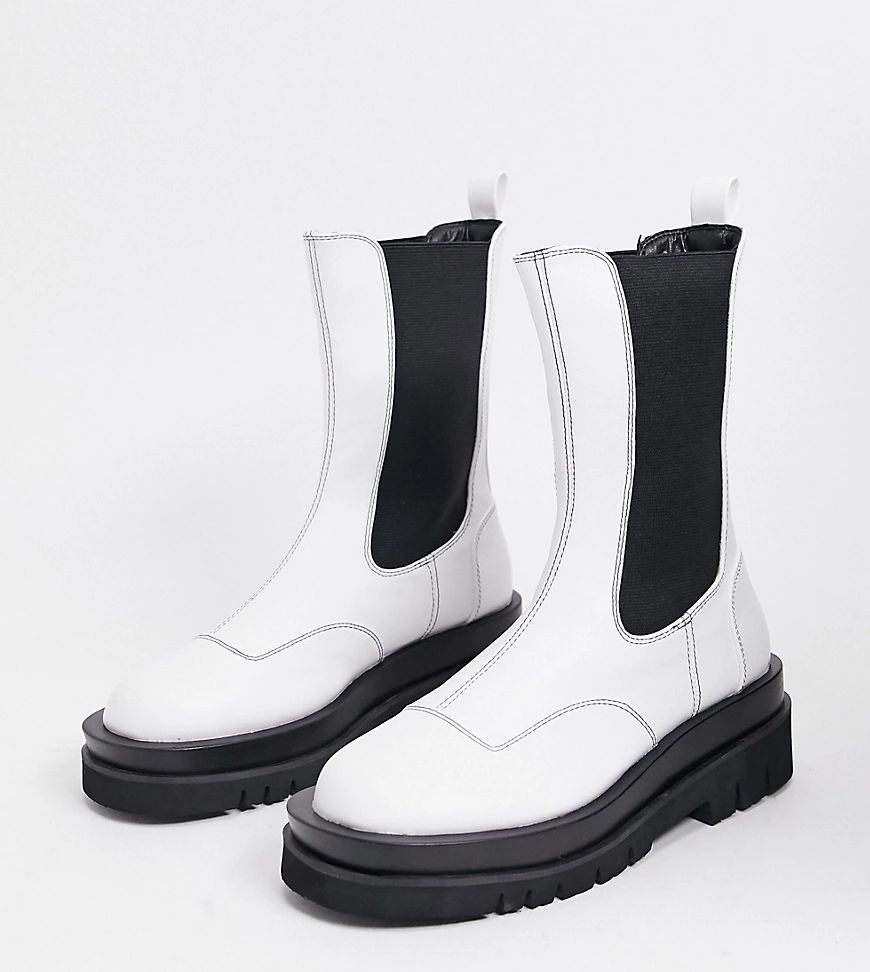 Z_Code_Z Exclusive Nora vegan-friendly chunky chelsea boots in white | ASOS (Global)