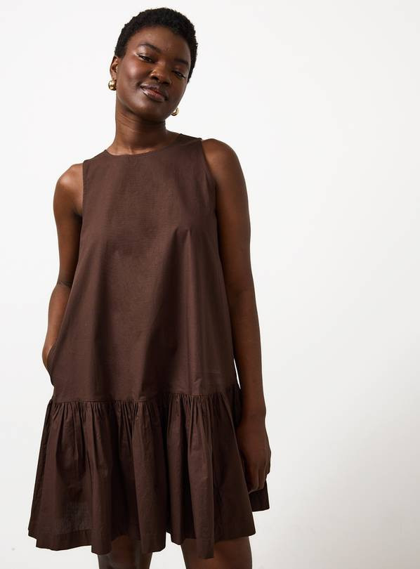 Buy Brown Drop Waist Mini Dress 8 | Mini | Tu | Tu Clothing